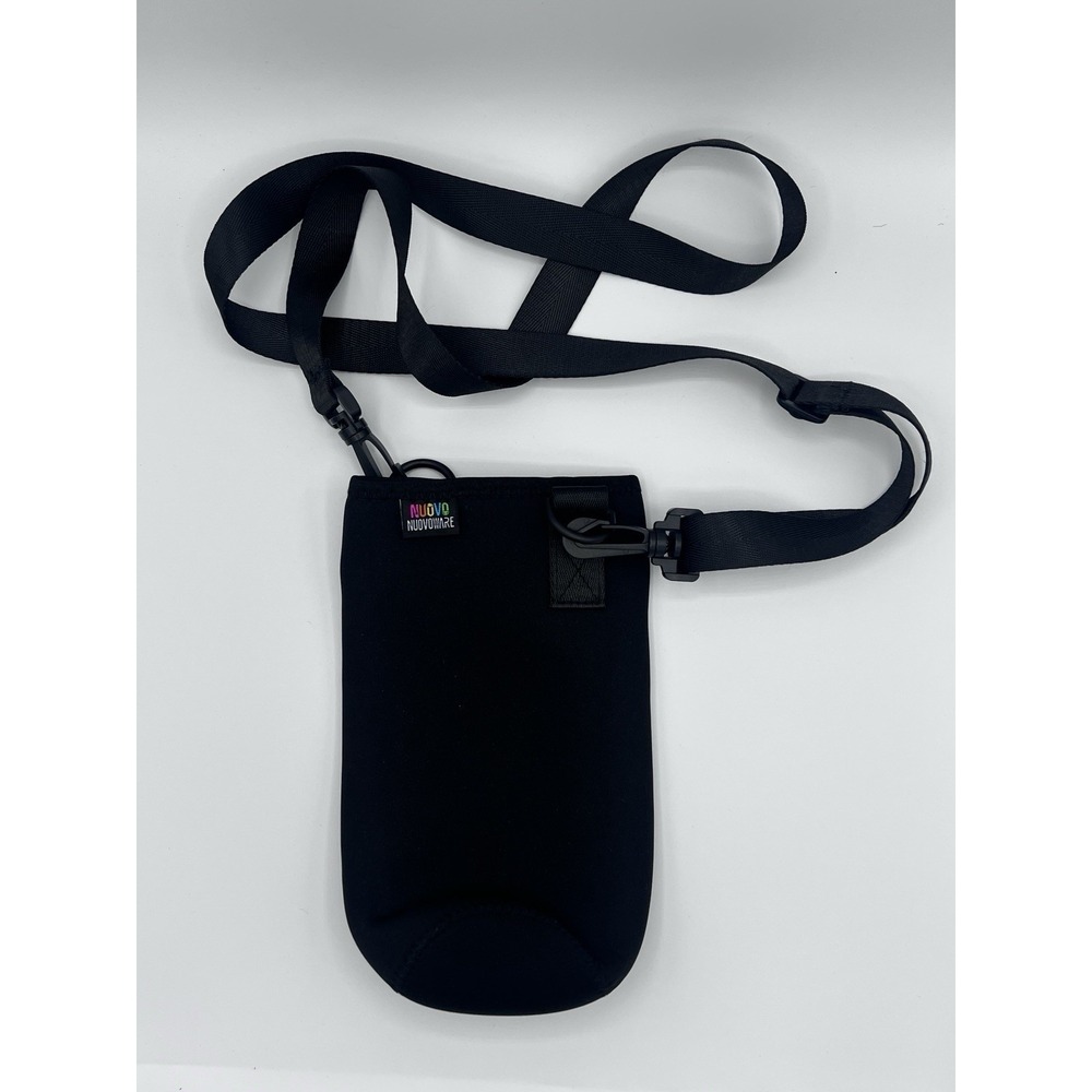 Nuovo Black Crossbody Neoprene Waterbottle Holder With Detachable Strap Hiking